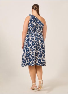 Styli Plus Size Floral Print One Shoulder A-Line Midi Dress  - Image 5