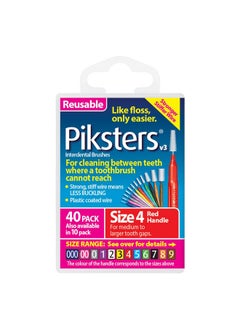 Piksters Piksters Interdental Brushes, 40 pk, Size 4, Interdental Tooth Brush for Medium Gaps, Gum Soft Bristles for Plaque Removal, Safe for Braces  - Image 2