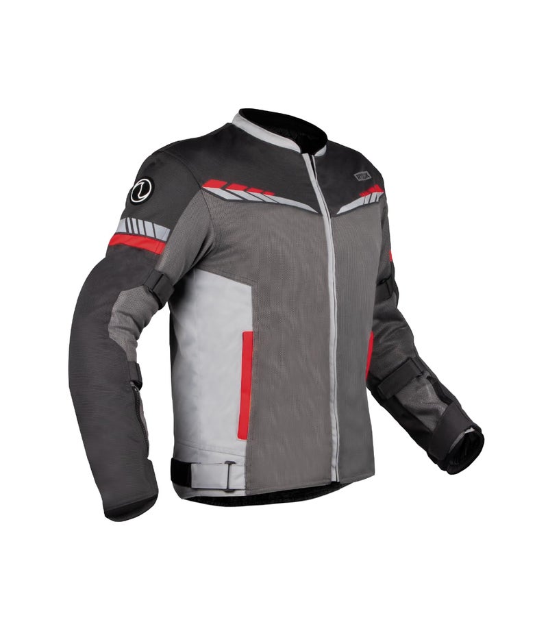 Rynox Air GT 4 Jacket - CE Certified Class A | Motorcycle Riding Jacket | Impact Protection | Abrasion Resistance - Grey Red, Medium - Image 1