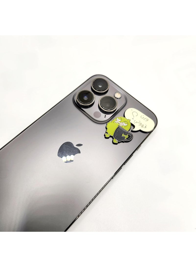 راين ملصق جوال عربي - أين قهوتي؟ - معدن عالي الجودة للهواتف المحمولة والسيارات وأجهزة الكمبيوتر المحمولة وملحقاتها - Image 2