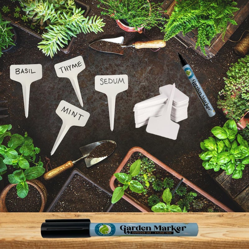 133 SUPPLY - 2 Pack Garden Marker Pen Permanent Markers Black (UV Fade Resistant Marker Pens for Plant Markers Garden Markers Waterproof Pen Black Markers Outdoor Marker for Garden Plant Labels 0.8mm) - Image 2