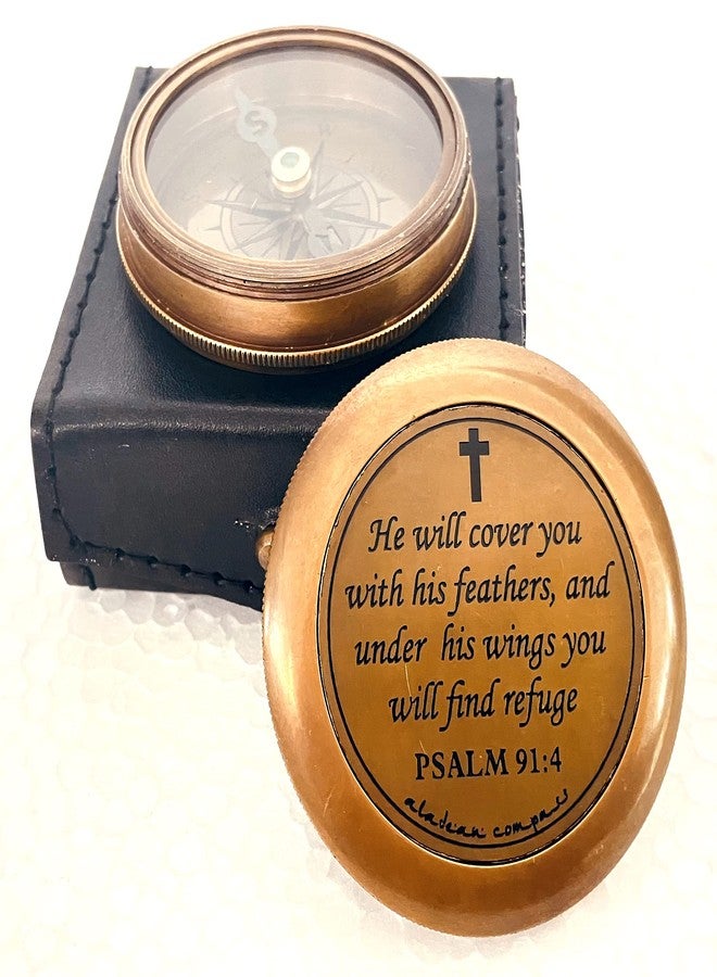ALADEAN Religious Gifts - Engraved God Compass Inspirational Christian Gifts for Men Catholic, Communion Baptism Gifts Boys Girls Kids, Graduation Gift, Sentimental Gifts Woman (Holy Cross God's Blessings) - Image 1