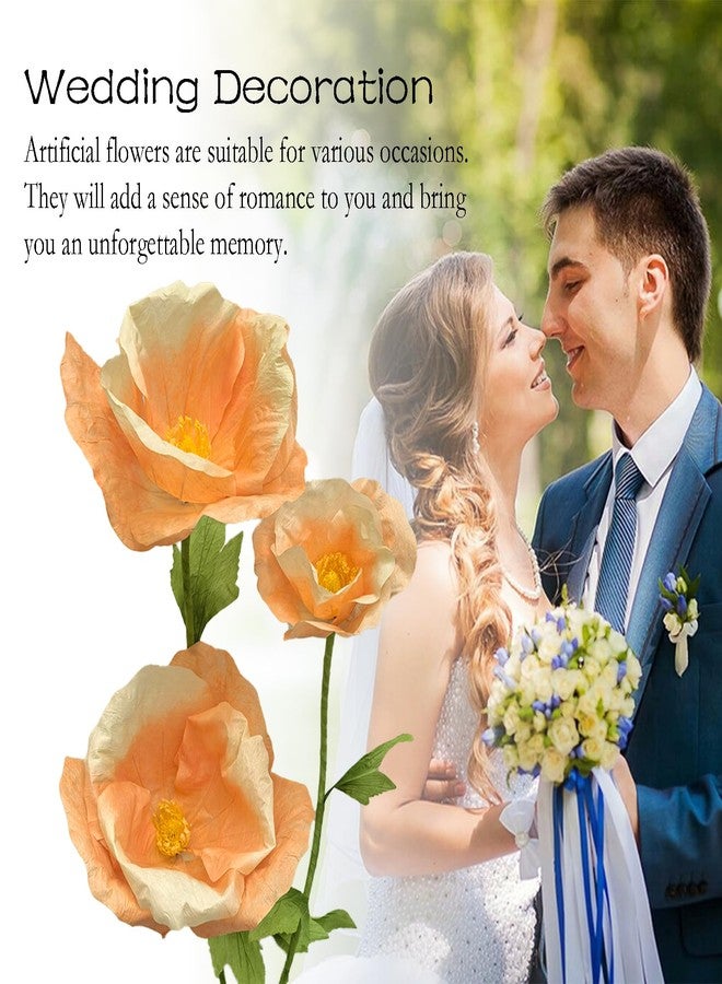 asdfg 3PCS Giant Fake Artificial Flowers Indoor Decoracion Set - 80 Inchs Adjustable Waterproof 3D Paper Faux Large Flowers Outdoor Decor, Big Flower for Home Wedding Party Garden Hotel Office Backdrop - Image 2