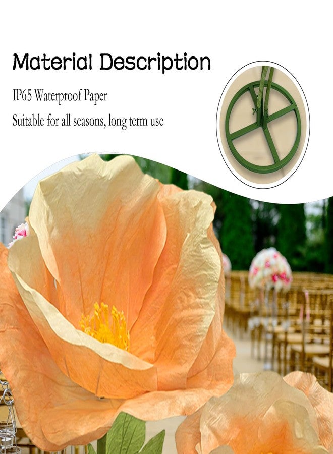 asdfg 3PCS Giant Fake Artificial Flowers Indoor Decoracion Set - 80 Inchs Adjustable Waterproof 3D Paper Faux Large Flowers Outdoor Decor, Big Flower for Home Wedding Party Garden Hotel Office Backdrop - Image 4