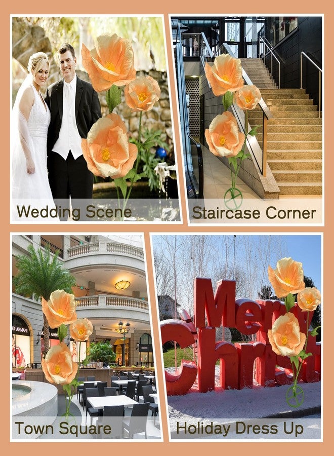 asdfg 3PCS Giant Fake Artificial Flowers Indoor Decoracion Set - 80 Inchs Adjustable Waterproof 3D Paper Faux Large Flowers Outdoor Decor, Big Flower for Home Wedding Party Garden Hotel Office Backdrop - Image 5