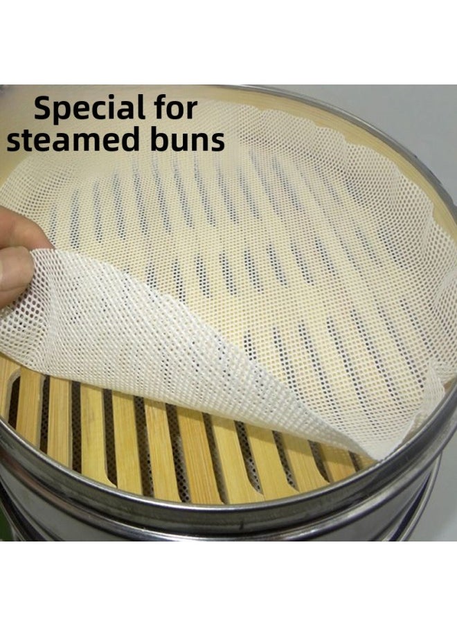 Generic - Thickened Square Steamer Pad Silicone Steaming Plate Pad Non-stick Steaming Cloth High Temperature Resistant Silicone Pad Steamed Buns Pad Steaming Pad-Size:Square Silicone Steamed Bun Mat [1.2x1.2] 5 Pieces - Image 1