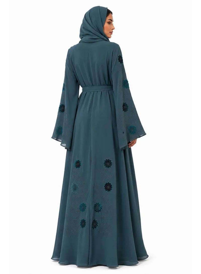 Reem Abayas  Embellished Abaya with Matching Sheila for Women | Best Price UAE
