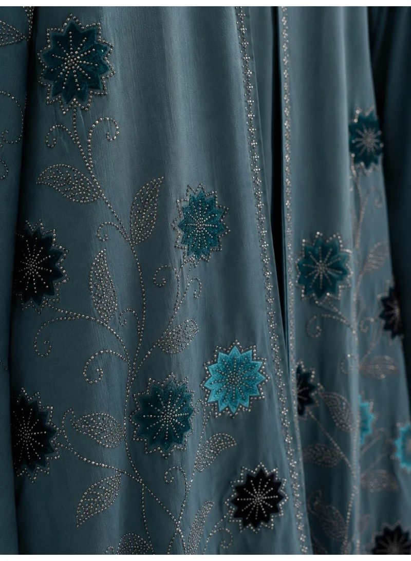 Reem Abayas  Embellished Abaya with Matching Sheila for Women | Best Price UAE