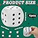 HEYTIMI 4 PCS Jumbo Foam Dice 236 Inch Soft 6 Sided Stress Relief Squeeze Game Dice for Family Fun Classroom Activities and Party Supplies White - Image 4