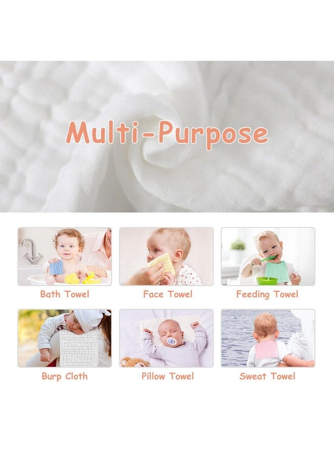 AIDEA Baby Muslin Burp Cloths10 Pack 100% Cotton Washcloths For Babies Large Soft Breathable Baby Towels For Newborn Absorbent Bath Towels For Baby Newborn Essentials Baby Gifts20 X10 - Image 3