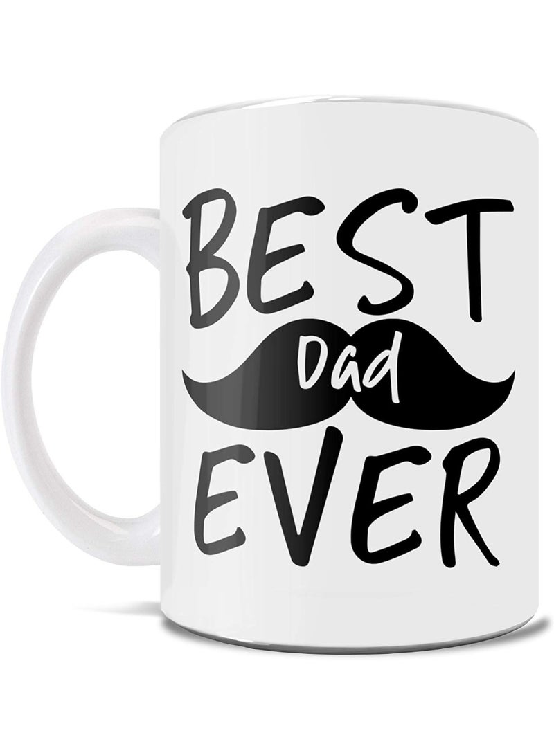 كافيه كوب قهوة أو شاي فريد من نوعه من السيراميك ليوم الأب - أفضل أب على الإطلاق - شارب - كوب مضحك للقهوة أو الشاي - مثالي للهدايا أو التجميع - Image 1