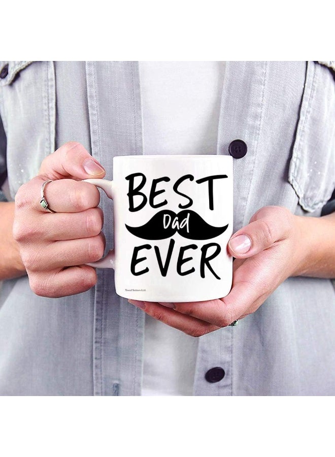 كافيه كوب قهوة أو شاي فريد من نوعه من السيراميك ليوم الأب - أفضل أب على الإطلاق - شارب - كوب مضحك للقهوة أو الشاي - مثالي للهدايا أو التجميع - Image 2