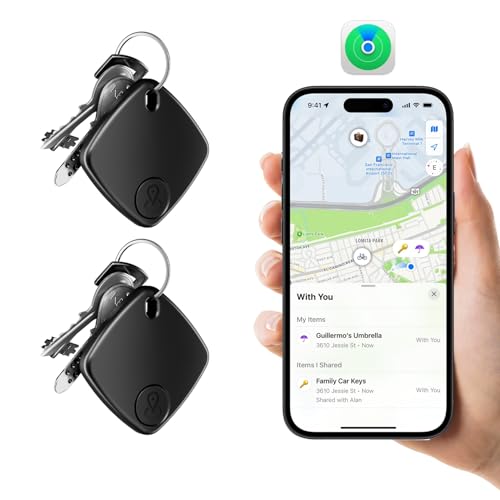 Qylara 2 Pack Bluetooth Tracker Works with Apple Find My, Key Finder Locator with Sound, Anti-Lost Device for Wallet Keys iPhone, GPS Tracking Device for Kids Pets Luggage - Image 1