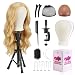 Neverland Beauty & Health Wig Head Stand 23 Inch Wig Stand with Head Wig Stand Tripod with Mannequin Head Stand Wig Head Stand with Canvas Head for Wigs Making Display with Table Clamp Wig Caps Pins SetWig not included - Image 2