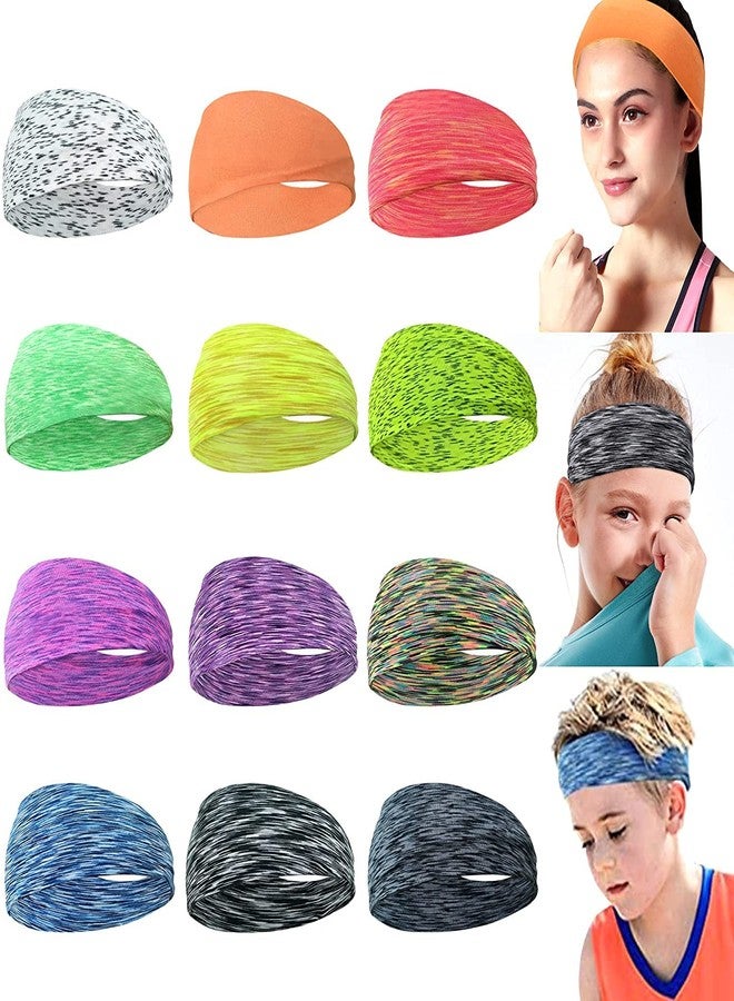 CÉLLOT 12 Colors Sweat Headbands Breathable Athletic Sweatbands Yoga Sports Headbands for Girls and Boys Soft Moisture Wicking Elastic Hairband for Girls and Teenagers Adults - Image 1