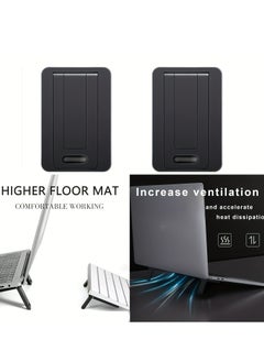 2pcs Mini Universal Laptop, Keyboard And Phone Stand With 2 Adjustable Angle, Portable Invisible Laptop Stand Computer Cooling Pad Laptop Adhesive Feet