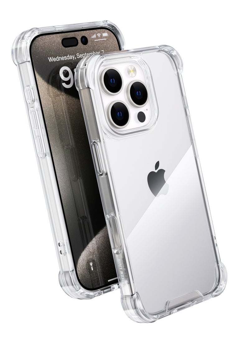 GREEN LION iPhone 16 Pro Anti-shock Case / Anti-Yellowing / Anti Scratch / Anti Fingerprint / Air Cushion Corners / Drop Protection / Hybrid Protection / HD Clarity / Camera Protection - Clear - Image 4