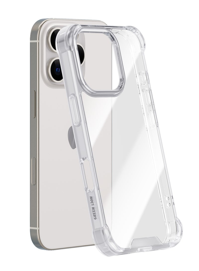 GREEN LION iPhone 16 Pro Anti-shock Case / Anti-Yellowing / Anti Scratch / Anti Fingerprint / Air Cushion Corners / Drop Protection / Hybrid Protection / HD Clarity / Camera Protection - Clear - Image 1