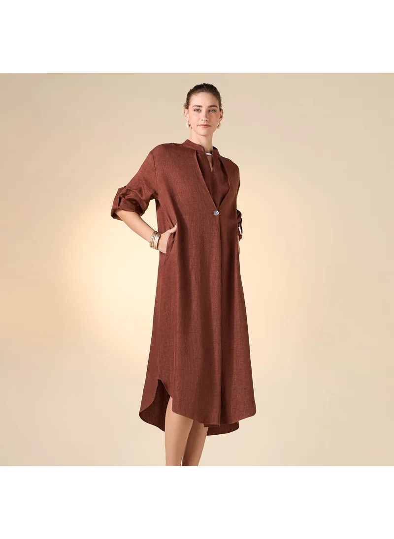 ايكونيك Iconic V-neck Midi Kaftan Dress