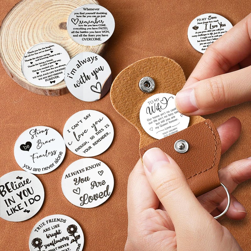 OUMILAN Pocket Hug Token Gifts for Men Boyfriend Girlfriend Inspirational Gift for Son Daughter Brother with Leather Keychain - Image 5