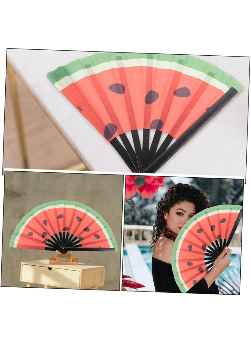 2 Watermelon Folding Hand Fan, 2pcs Folding Bamboo Hand Fans for Weddings, Party Favors, Performance, Dance, Home Decorations, Festivals, Gifts - Image 2