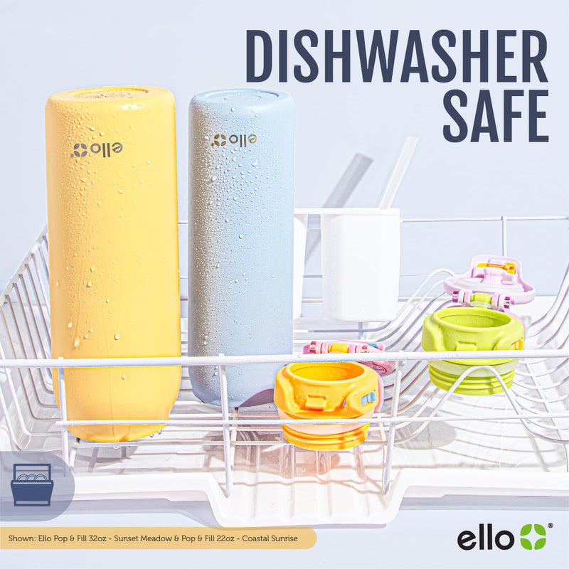 Ello Pop & Fill 22oz Stainless Steel Water Bottle with Quick Fill Technology, Double Walled and Vacuum Insulated Metal, Leak Proof Locking Lid, Sip and Chug, Reusable, BPA Free, Pistachio - Image 4