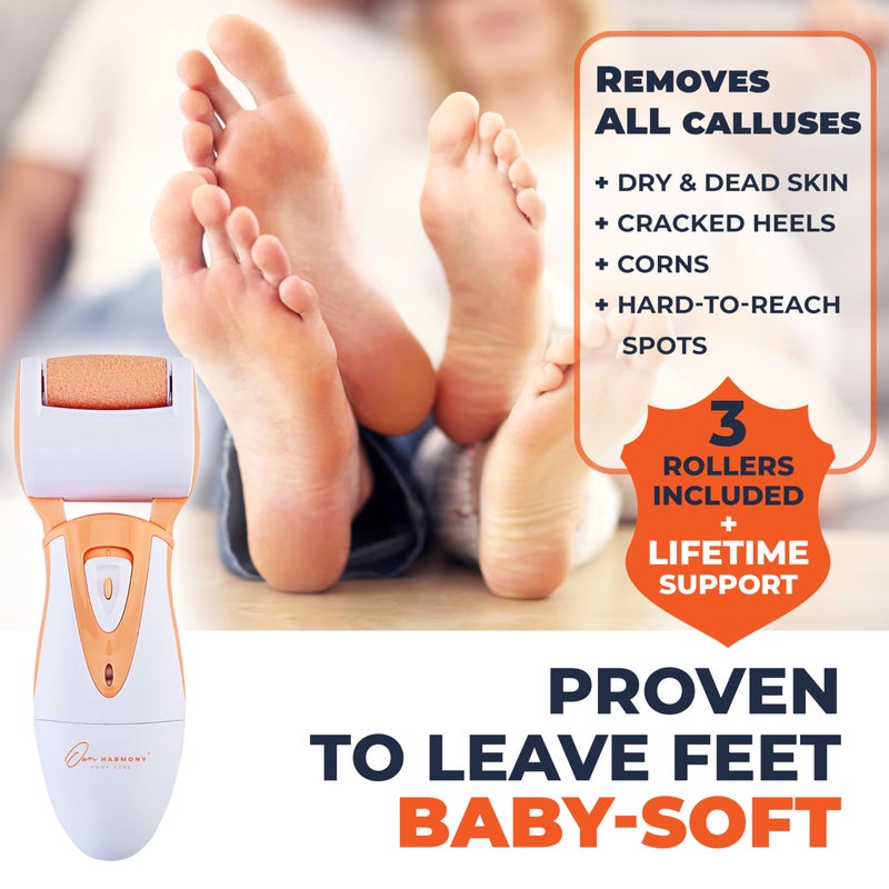 Own Harmony Rechargeable Callus Remover For Feet: Professional Electric Feet Sander For Women By Own Harmony - Electronic Foot File Cr900 With 3 Rollers  Foot Grinder Pedi Care For Cracked Heels & Dry  Hard Skin - Image 3