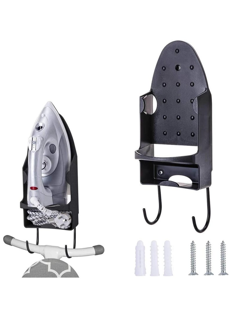 Arabest Ironing Board Hanger Ironing Board Wall Mount, Ironing Board Hanger Wall Mounted with Heat Resistant Iron Stand and Hooks, Home Bathroom Ironing Board Rack  - Image 1