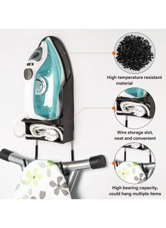 Arabest Ironing Board Hanger Ironing Board Wall Mount, Ironing Board Hanger Wall Mounted with Heat Resistant Iron Stand and Hooks, Home Bathroom Ironing Board Rack  - Image 4