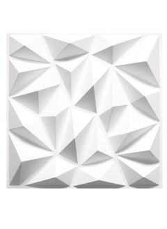 GUDOO 12 Pack 3D Wall Panels 3D Texture Wallpaper Panel Diamond Design Decorative Wall Covering 30x30cm White  - Image 1