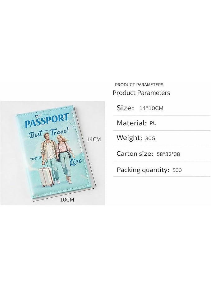 SHOWDAY Passport Holder Cover for Men & Women, PU Leather Travel Passport Case with Card Slots, Lightweight Protective Passport Wallet, Cute Travel Design - Image 5