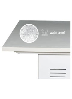 RIGID Steel Workstation Desk with Adjustable Height and Wooden Top White 75x120x60cm  - Image 3