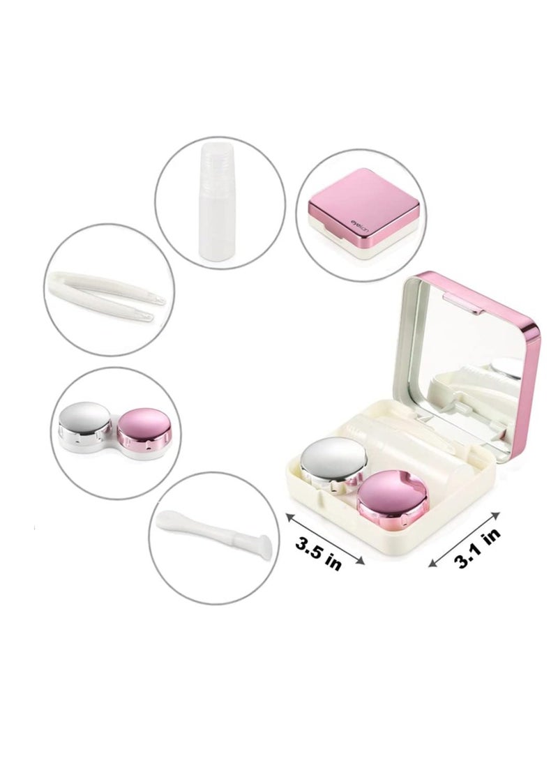 KASTWAVE 4pcs Contact lense Case, Travel Durable Contact Case Kit, Portable Soft Contact Lenses Remover and Insertion Tool with Mirror, for Outdoor Daily Use - Image 2