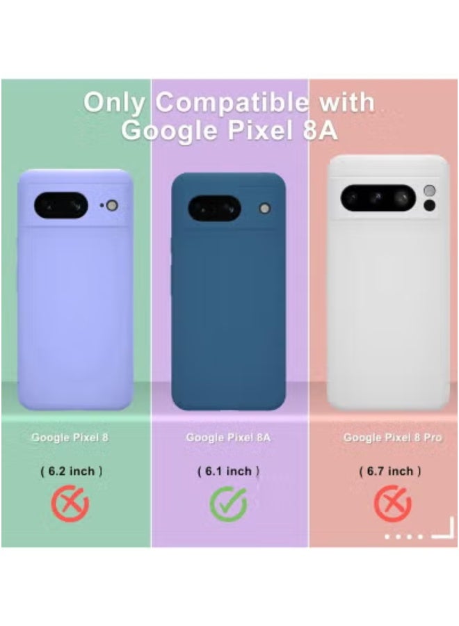 JAJEEK Google Pixel 8a Case with Screen Protector – Slim Silicone Shockproof Cover with Soft Microfiber Lining – Full Body Protection Anti-Scratch Navy Blue Case for Pixel 8a – Wireless Charging Compatible – Durable Lightweight Phone Case - Image 3
