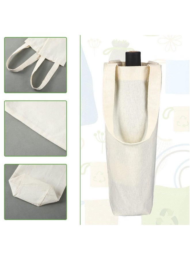 Hoolerry Hoolerry 24 Pcs Canvas Wine Bag with Handle Sublimation Blank Bottle Gift Tote Reusable Washable Wine Carrier Tote  - Image 3