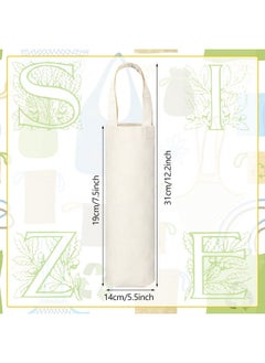 Hoolerry Hoolerry 24 Pcs Canvas Wine Bag with Handle Sublimation Blank Bottle Gift Tote Reusable Washable Wine Carrier Tote  - Image 2