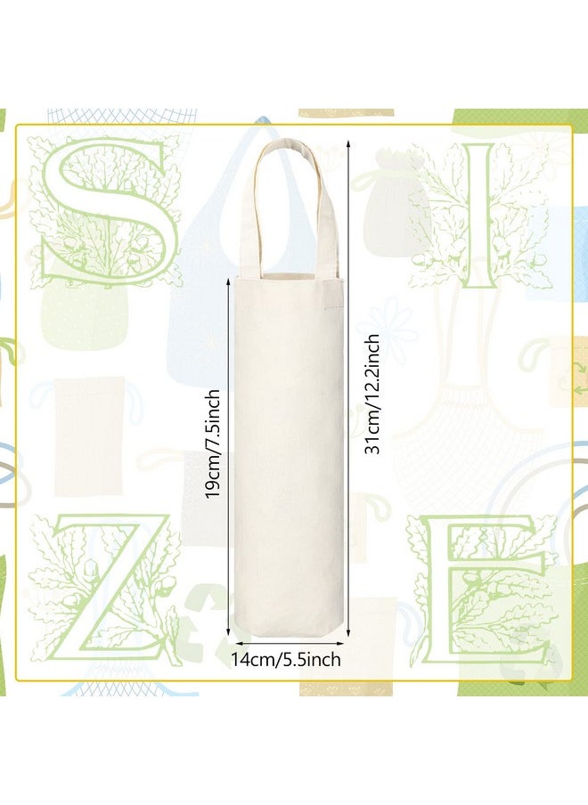 Hoolerry Hoolerry 24 Pcs Canvas Wine Bag with Handle Sublimation Blank Bottle Gift Tote Reusable Washable Wine Carrier Tote  - Image 2
