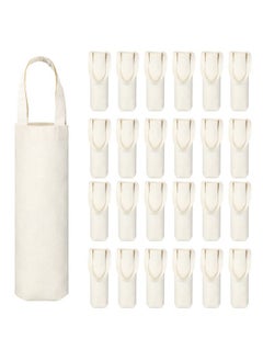 Hoolerry Hoolerry 24 Pcs Canvas Wine Bag with Handle Sublimation Blank Bottle Gift Tote Reusable Washable Wine Carrier Tote  - Image 1
