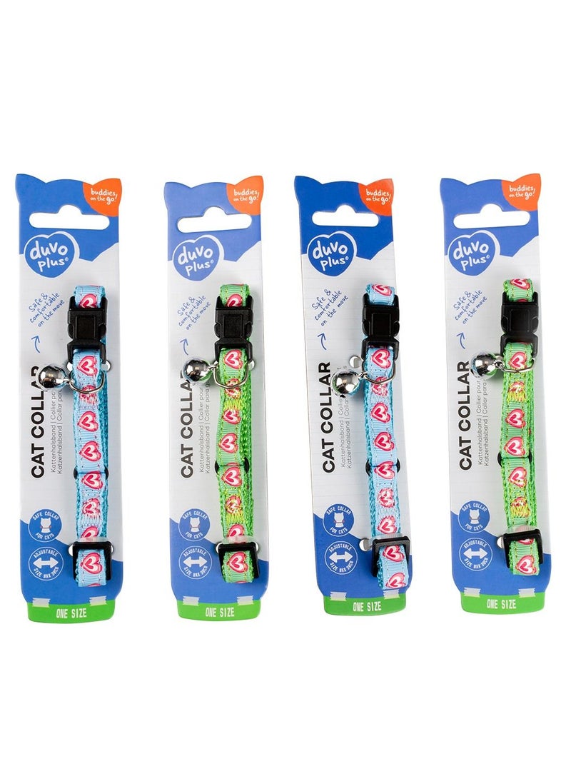 duvo Plus Cat Collar Hearts Nylon Mixed Colors - Image 2