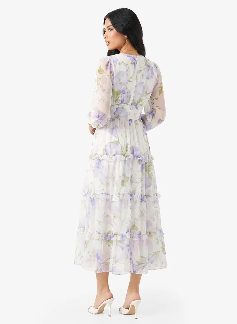 Ginger Boutique Floral A Line Volume Dress