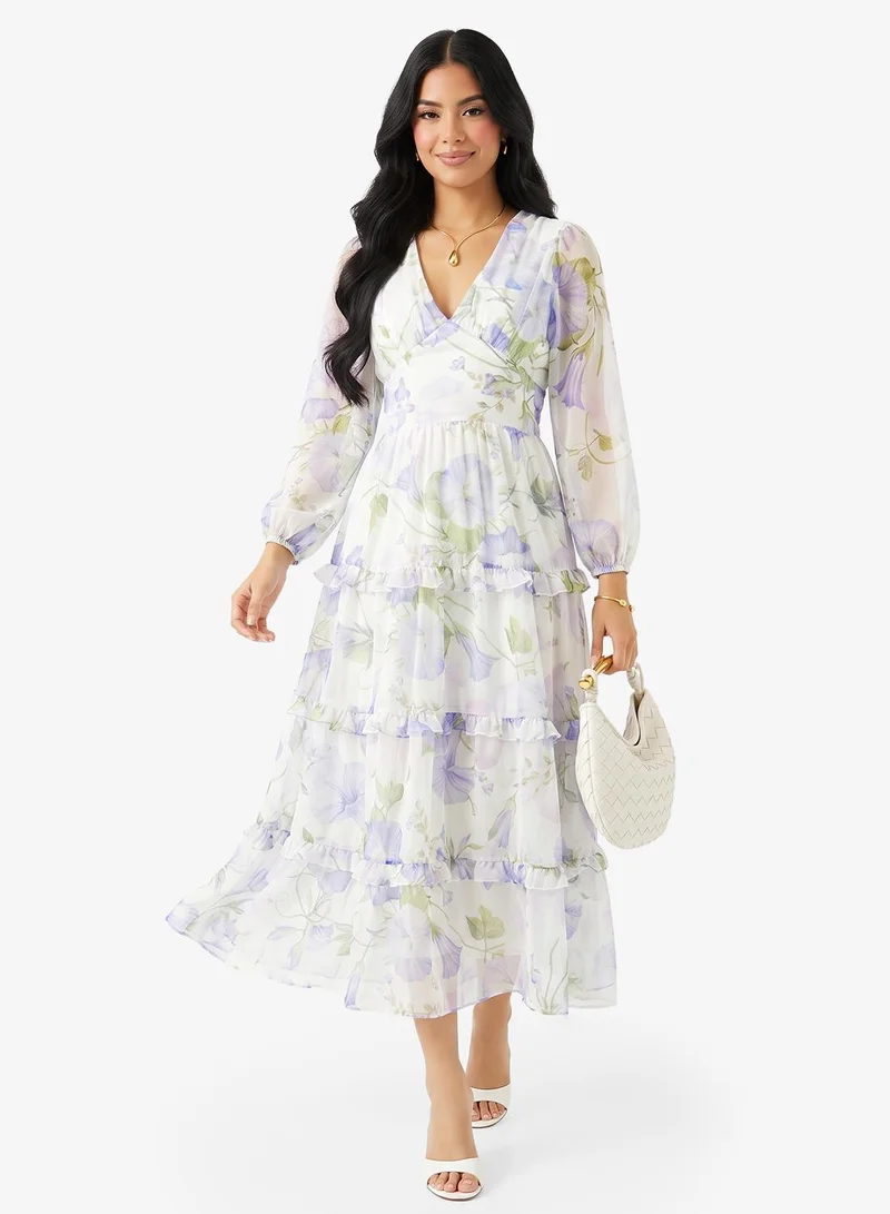Ginger Boutique  Floral A Line Volume Dress for Women | Best Price UAE