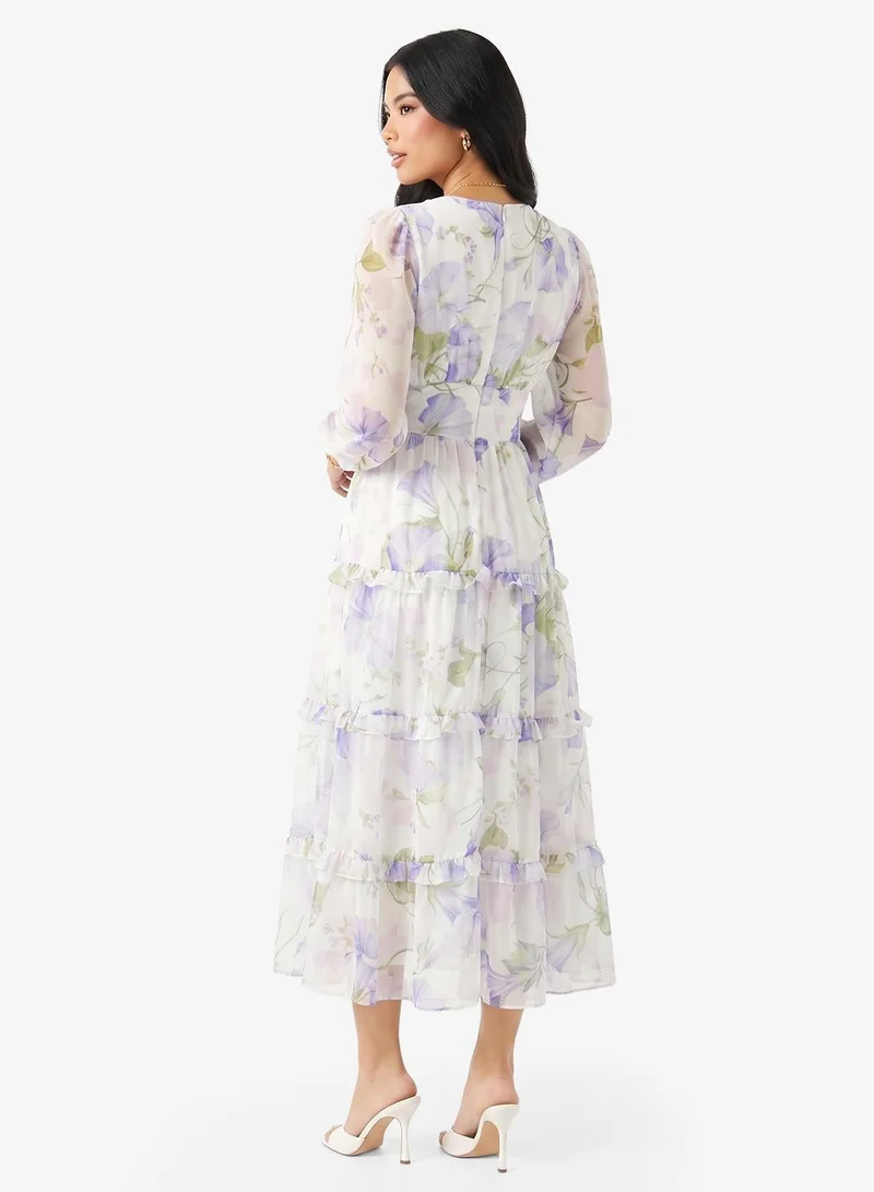 Ginger Boutique  Floral A Line Volume Dress for Women | Best Price UAE