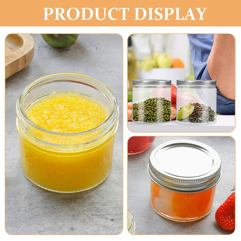 6Pcs 250Ml Plastic Jars with Silver Aluminum Lids Refillable Travel Containers - Image 4