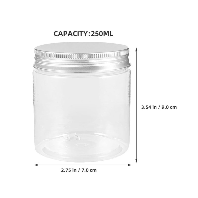 6Pcs 250Ml Plastic Jars with Silver Aluminum Lids Refillable Travel Containers - Image 3