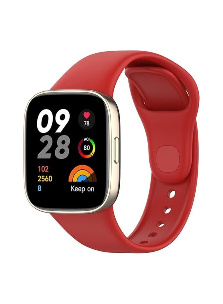 Strap Watch Silicone Compatible With Xiaomi Mi Watch 3 Lite Sport Silicone Watch Band Wrist Strap,Bracelet Wristband Wrist Strap (Red) - Image 1