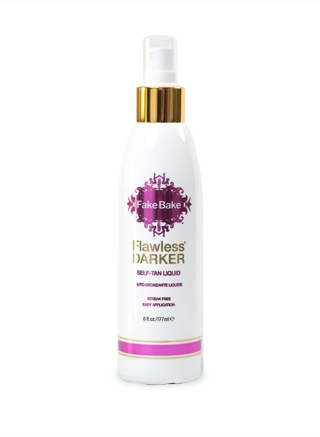 Fake Bake Flawless Darker Self-Tanning Liquid Streak-Free, Long-Lasting Natural Glow For All Skin Tones - Sunless Tanner Includes Professional Mitt For Easy Application, Black Coconut Scent - 6 oz - Image 1