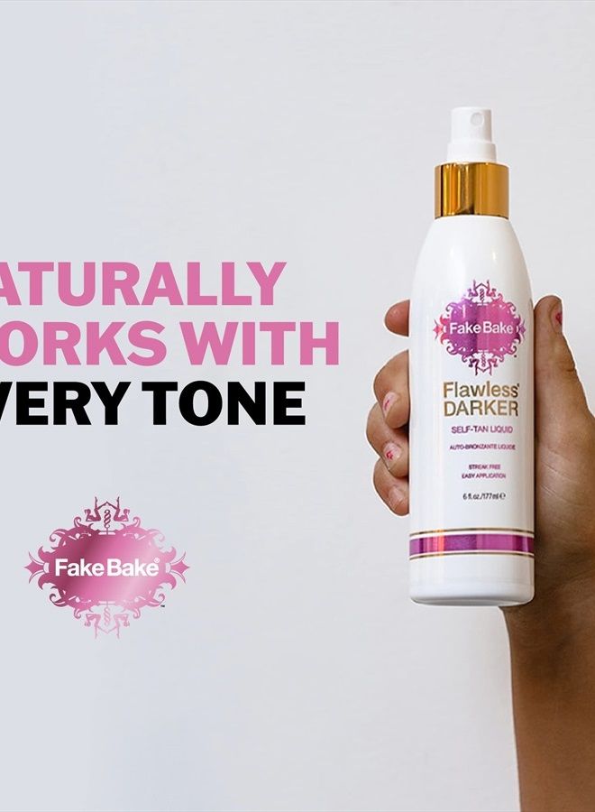 Fake Bake Flawless Darker Self-Tanning Liquid Streak-Free, Long-Lasting Natural Glow For All Skin Tones - Sunless Tanner Includes Professional Mitt For Easy Application, Black Coconut Scent - 6 oz - Image 3
