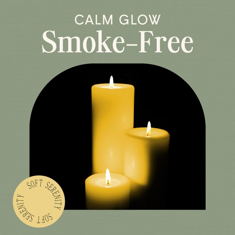 Mister Candle Unscented Dripless Pillar Candles Set of 3, Hand Poured 3 Inch Candles, Premium Wax, Decorative Pillar Candles, (3" x 4", 3" x 6", and 3" x 9", Yellow) - Image 4