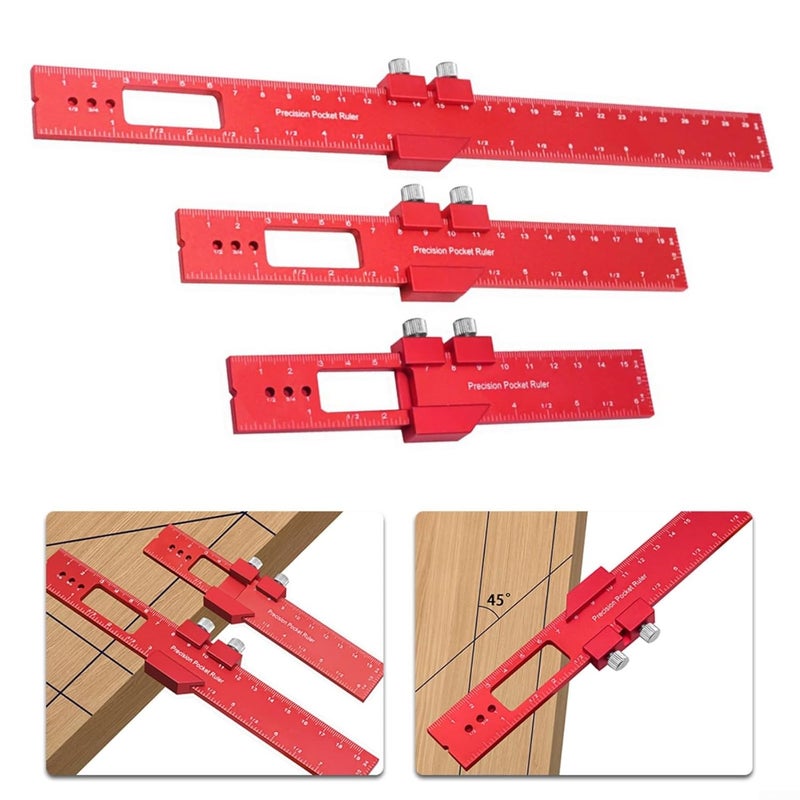 H300 Aluminum Alloy Woodworking Scriber Dual Scale Metric Imperial Marking Gauge Tool - Image 5