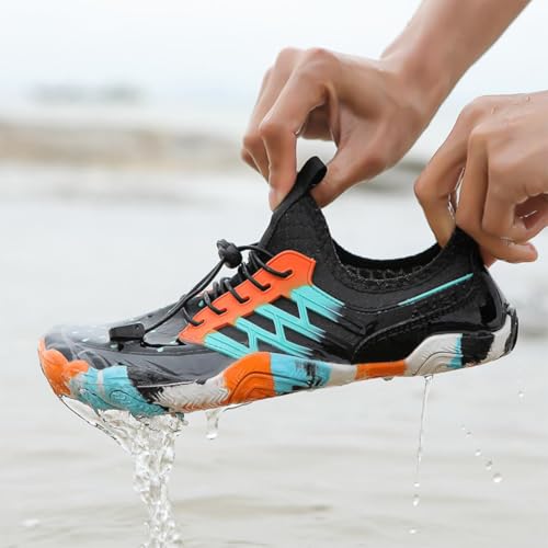 SAGUARO Quick-Dry Water Shoes for Women – Wide Toe Box Barefoot Shoes, Lightweight Breathable for Beach, Swimming and Outdoor Activities Size 6-11.5 Women 7 Black - Image 2